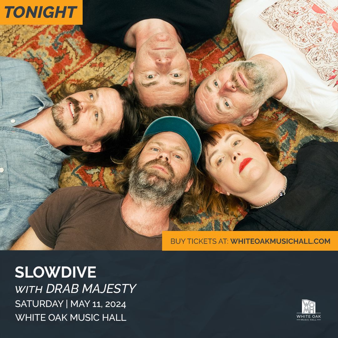 😶‍🌫️ TONIGHT 😶‍🌫️ everything is alive because @slowdiveband will be taking over the Lawn with support from @drabmajesty! Doors at 7pm, get your last minute tickets now: flys.pw/cr2