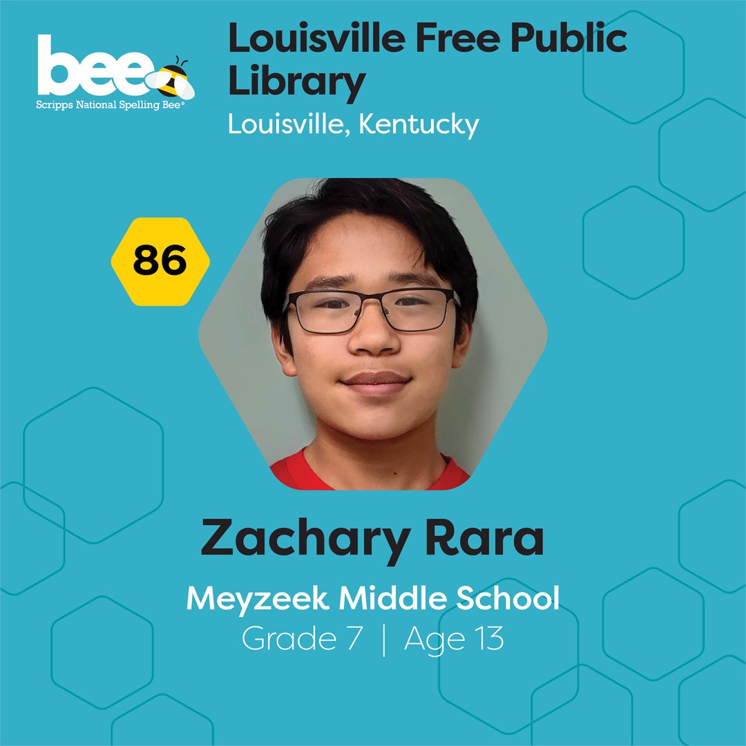 Let's hear it for Oliver, Oviya, Sanil and Zachary! They are headed to the Scripps National Spelling Bee! 🐝 Special thanks to our Regional Partners for their support: Los Angeles County Office of Education – @LCPSOfficial – @LSU_Shreveport – Louisville Free Public Library