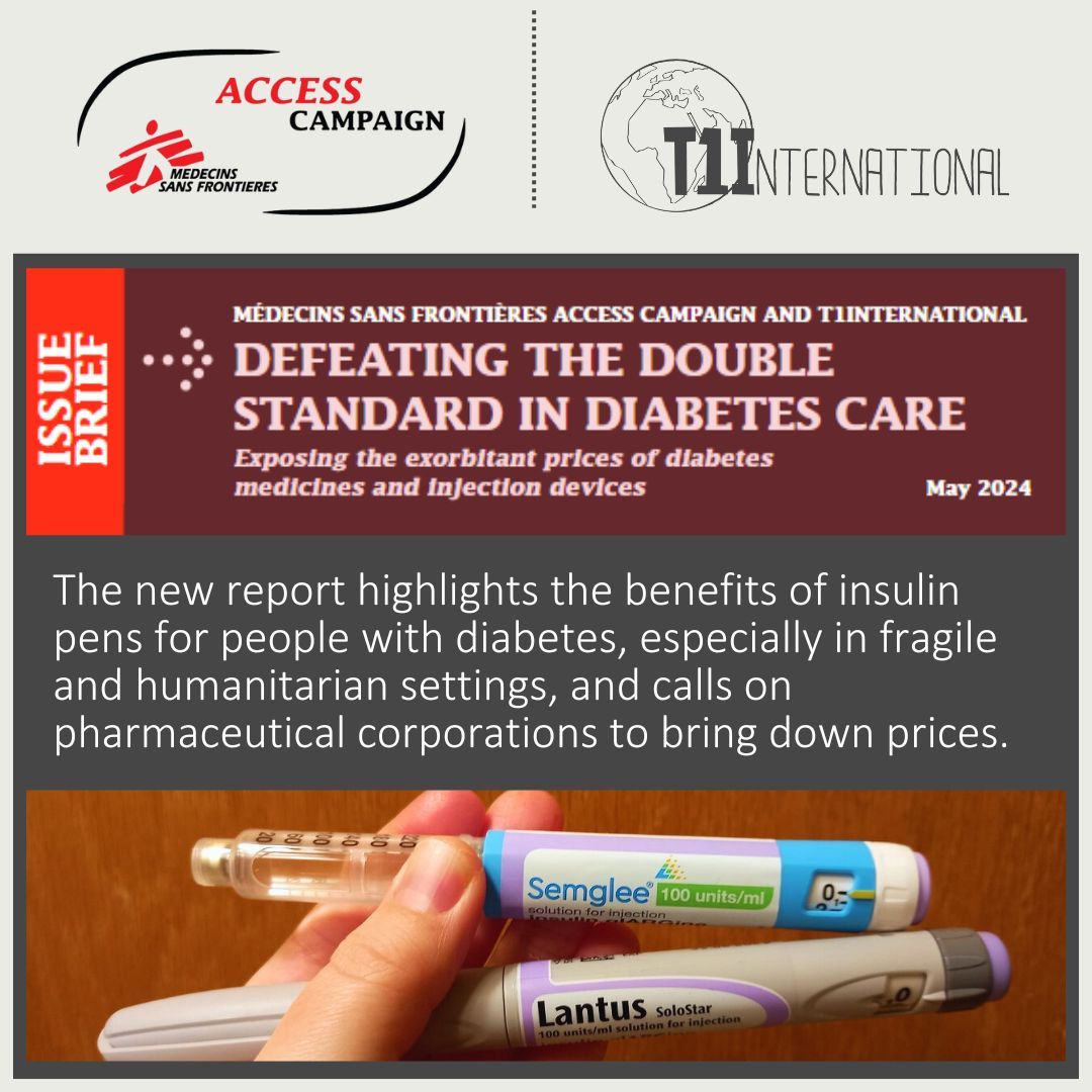 Check this out! A report published by <a href="/MSF_access/">MSF Access</a> and T1I on insulin pens highlights, unsurprisingly, that there's a double standard in diabetes care.

We're so appreciative of our collab with MSF Access! Click here to learn more, and to read the report: msfaccess.org/new-msf-report…