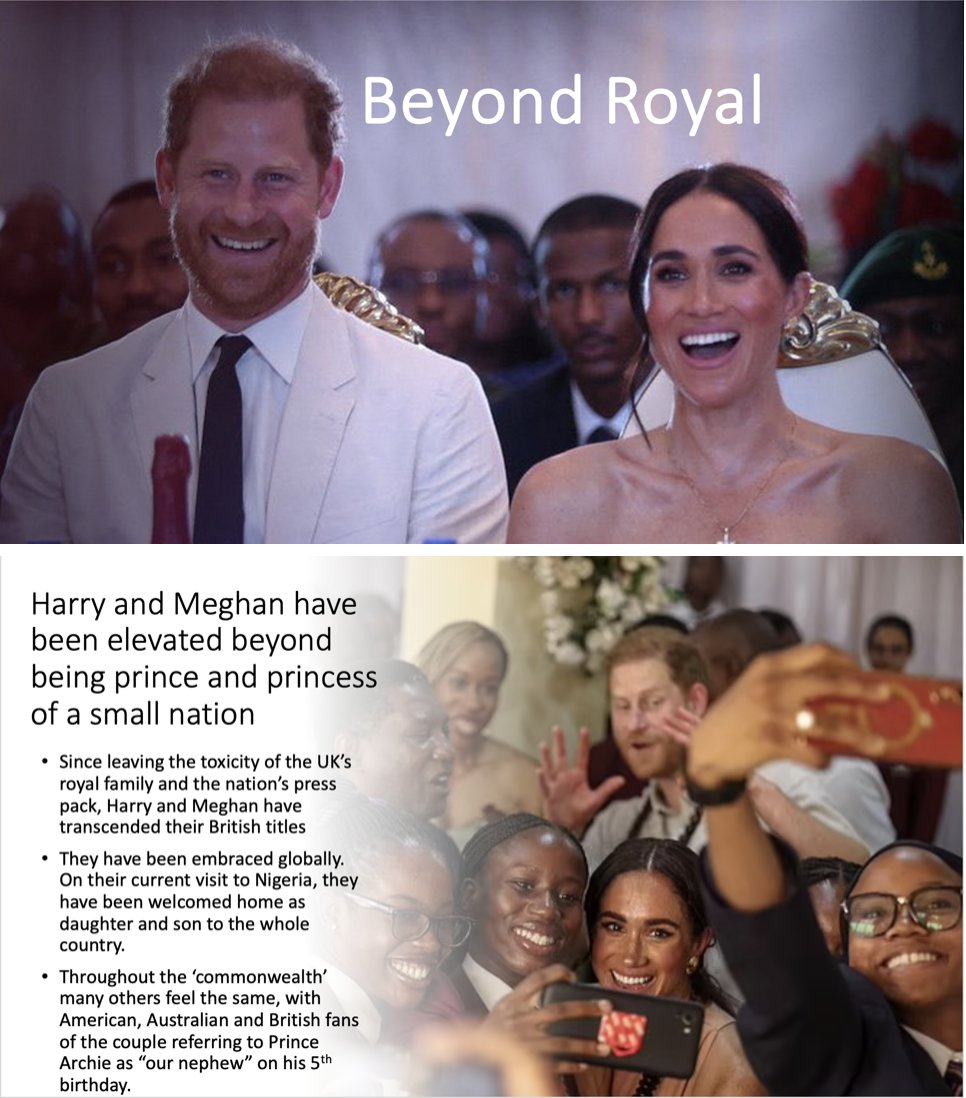 Good King Harry and Princess Meghan have transcended royalty

#HarryandMeghanAreLoved #HarryandMeghaninNigeria #KingHarry #GoodKingHarry #PrincessMeghan #DuchessMeghan #SussexSquad