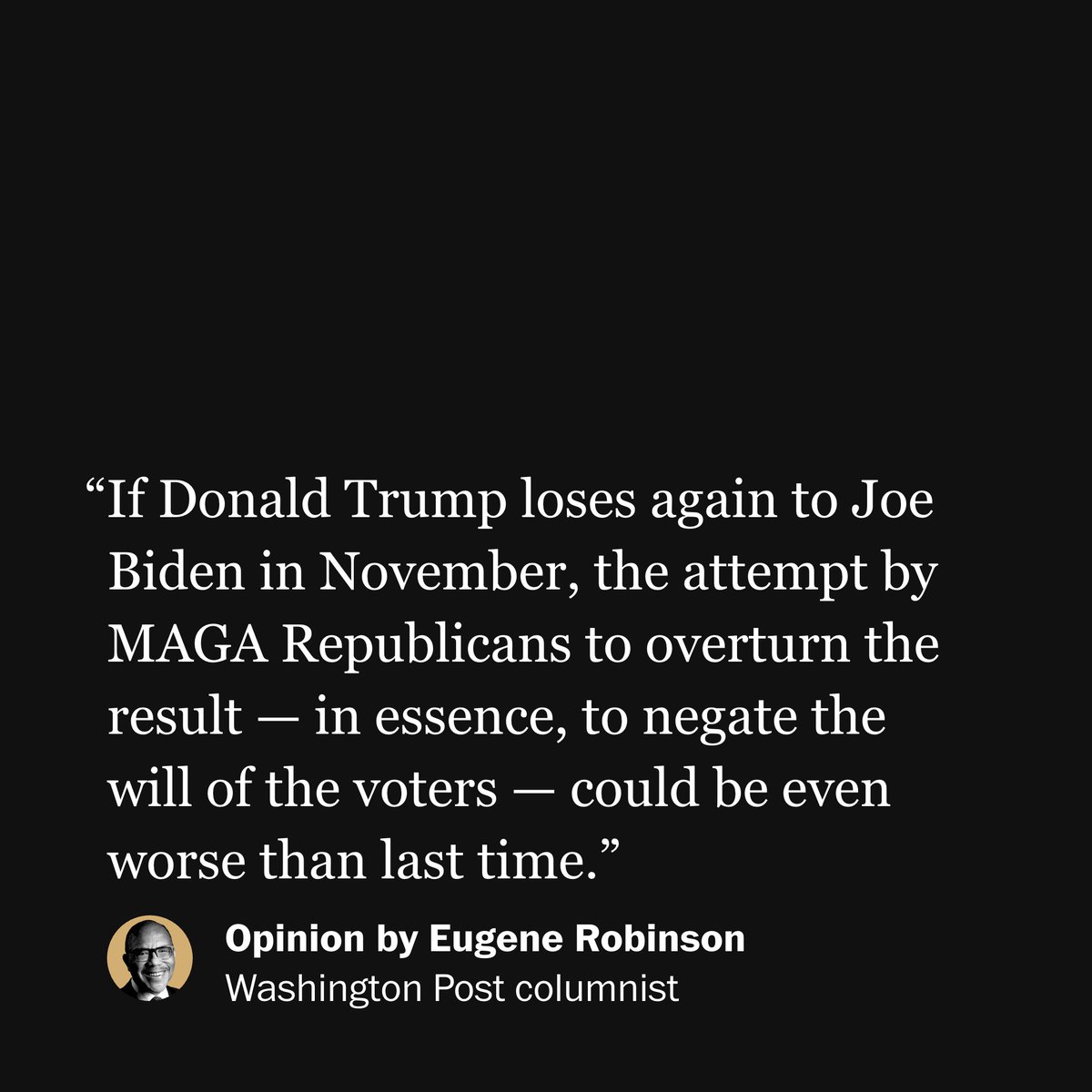 No one is forcing Republicans such as Tim Scott, Doug Burgum, Elise Stefanik and Byron Donalds to pretend to believe Trump’s lies, @Eugene_Robinson writes. Whatever happens in after Election Day, many leading Republicans deserve to share the blame. wapo.st/3UDZt8t