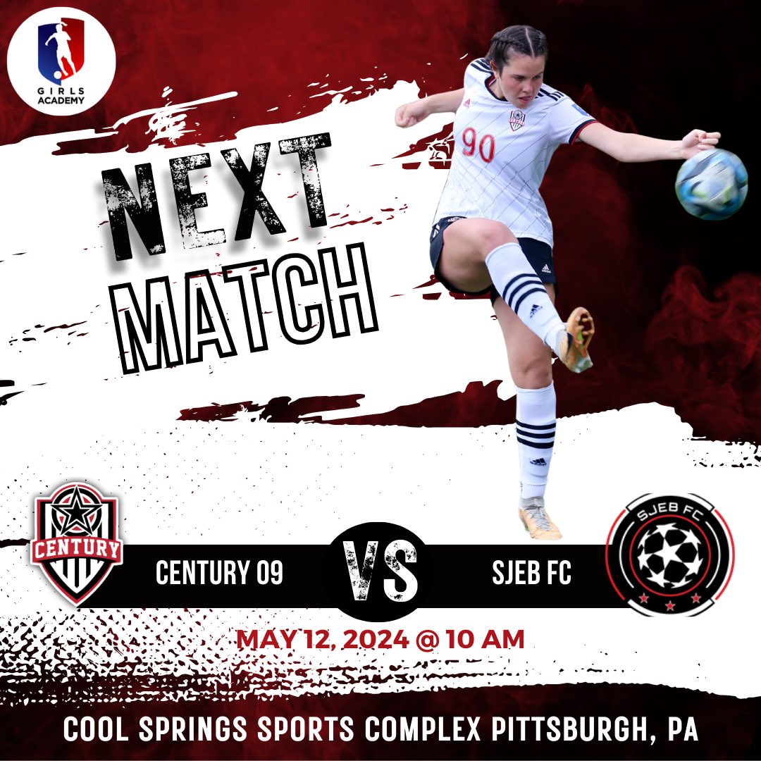 Century 09 Girls Academy (@century09ga) on Twitter photo We go again tomorrow on #MothersDay 🩷💐
🗓️Sunday 5/12
⏰ 10 AM
📍Cool Springs Sports Complex - Pittsburgh, PA
<a href="/GAcademyLeague/">Girls Academy</a> <a href="/Century_Utd/">Century United</a> We go again tomorrow on #MothersDay 🩷💐
🗓️Sunday 5/12
⏰ 10 AM
📍Cool Springs Sports Complex - Pittsburgh, PA
<a href="/GAcademyLeague/">Girls Academy</a> <a href="/Century_Utd/">Century United</a>