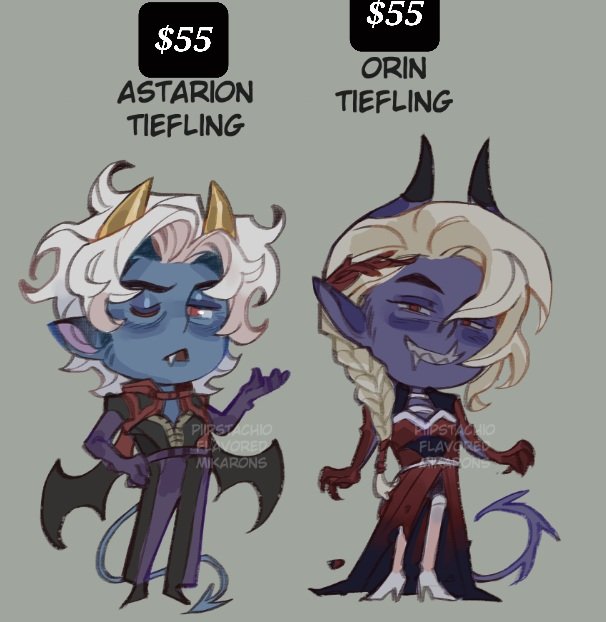 「bg3 themed tiefling adopts/adoptables ha」|LUCI @ DnD Brainrotのイラスト