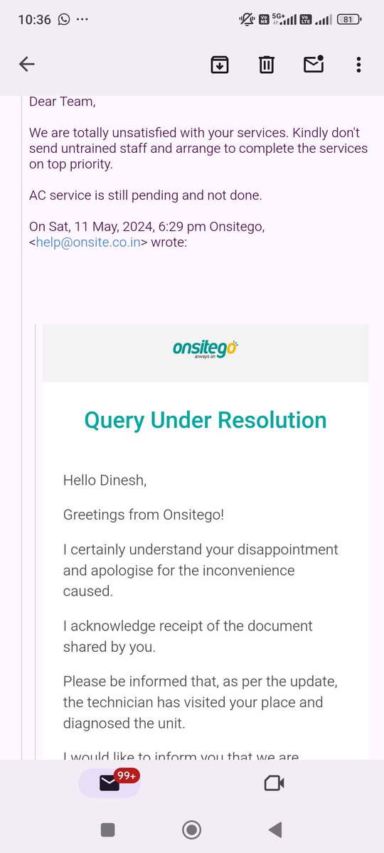 Pathetic services. Only fooling customers in the name of excellent services. @onsitego will you please look into this. Stop harassing your customers @onsitego i made a big mistake by taking advance 4 year EXTENDED WARRANTY FOR MY LG window AC. @LGIndia @LGUS