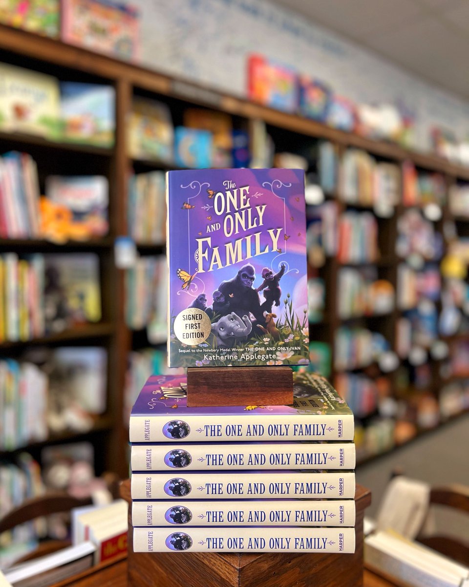 It's been such a joy to hear from everyone who has picked up a copy of THE ONE AND ONLY FAMILY this week. 💜 Signed copies of the book are available at select indie bookstores: harpercollins.com/pages/signed-e… And signed bookplate copies are always available at @ChildrensBW_LA. #mglit