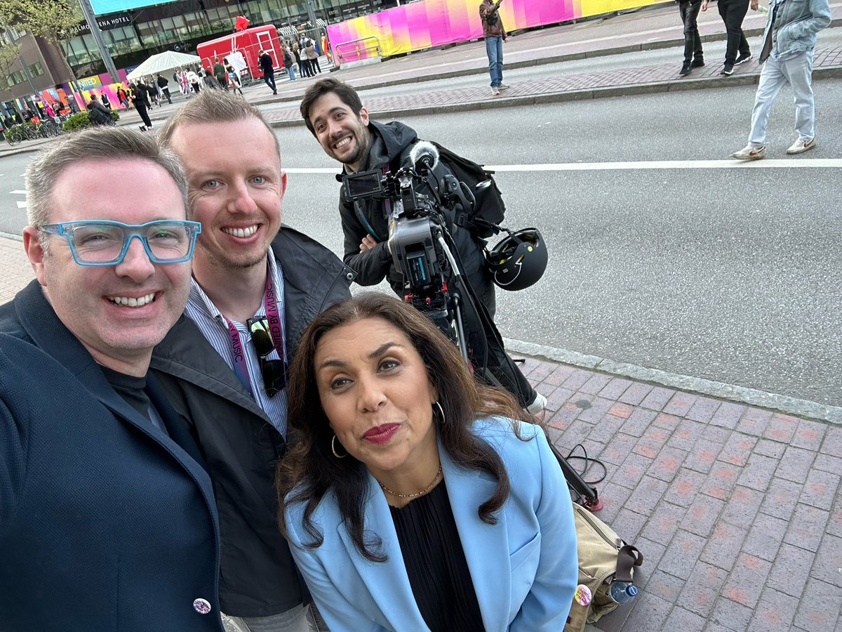 One of the best aspects of #Eurovision is never knowing who you’ll bump into… ITV News live shortly from Malmö with @jmander_rigby behind the lens and @NinaNannarITV with all the latest ahead of tonight’s final.