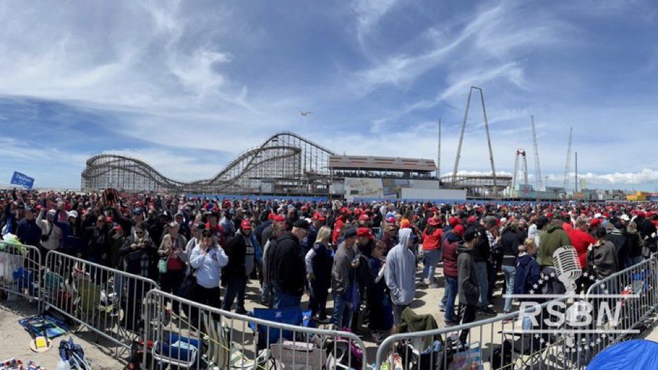 I’ve never seen a crowd like this in my life. Trump’s Wildwood NJ rally is about to be a BLOWOUT. 40,000+ expected. THIS IS AMERICA!