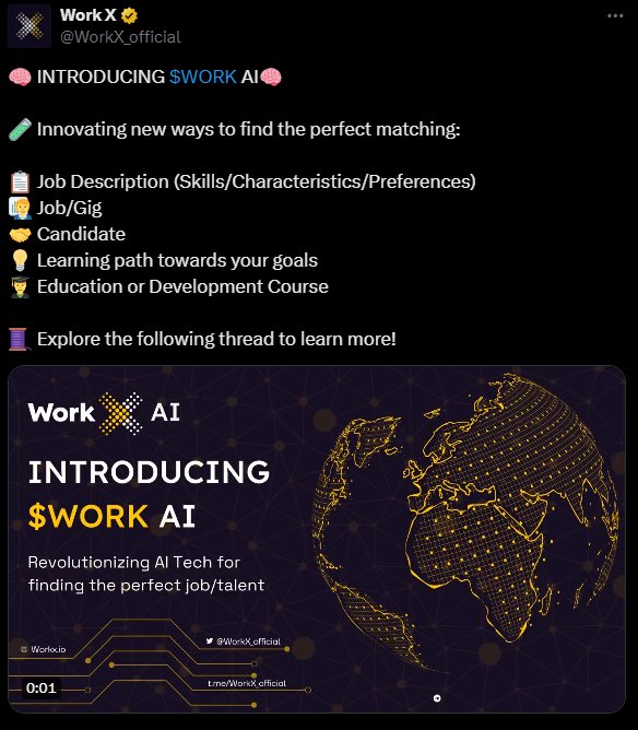 $WORK on KUCOIN

Work X has a unique model with a buyback mechanism.
One of AI token.

Ill hold this for mid - long term bag.

when it comes to mid - long term hold , something big might be happen.

Imagine $AIOZ 101x if you just hold $200 , your $ will become $20k++