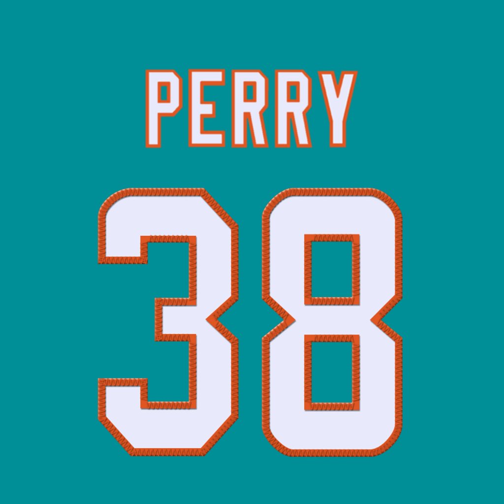 Miami Dolphins DB Mark Perry (@PresidentialMP) is wearing number 38. Last assigned to Ethan Bonner. #GoFins