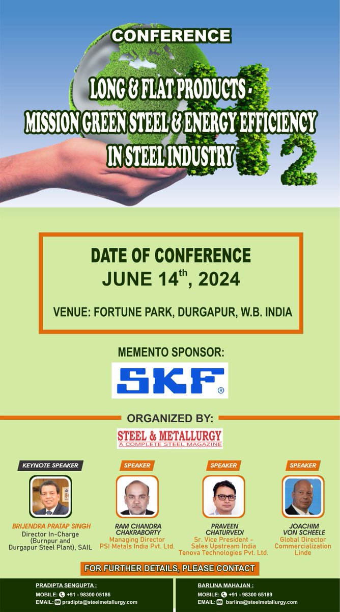 Really looking forward to share thoughts and discuss with the Indian steel fraternity on Tuesday on the this very important topic.
We must avoid being paralyzed by analyses of all various pathways to Green  Steel and get going, starting with increasing the energy-efficiency.