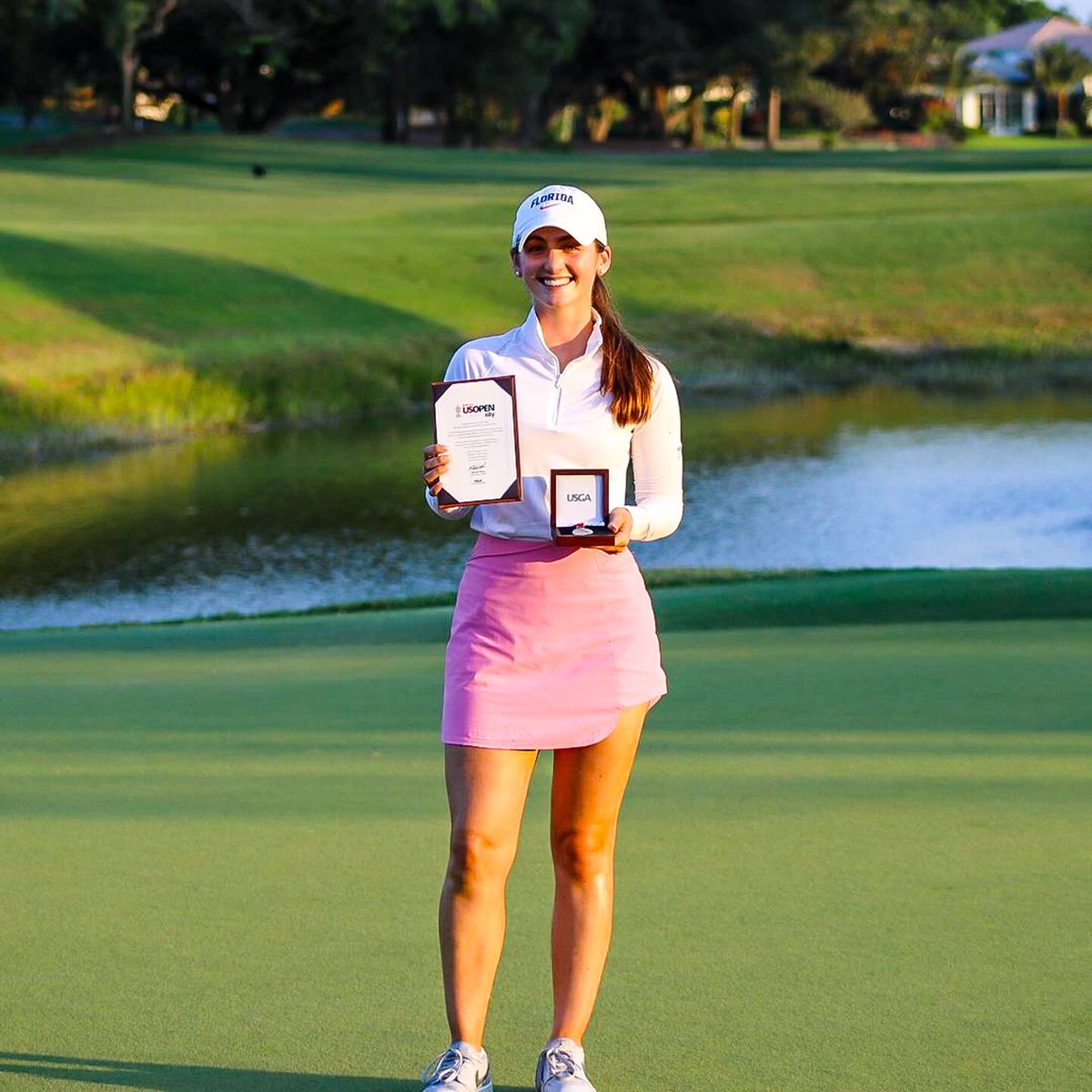 GatorsGolf's tweet photo. US Open bound ‼️

Congrats to Maisie Filler on earning a spot in the @uswomensopen with a birdie on the second playoff hole 💪

#GoGators 🐊 | 📸🎥: @fsga https://t.co/Ni6XHRV9GG
