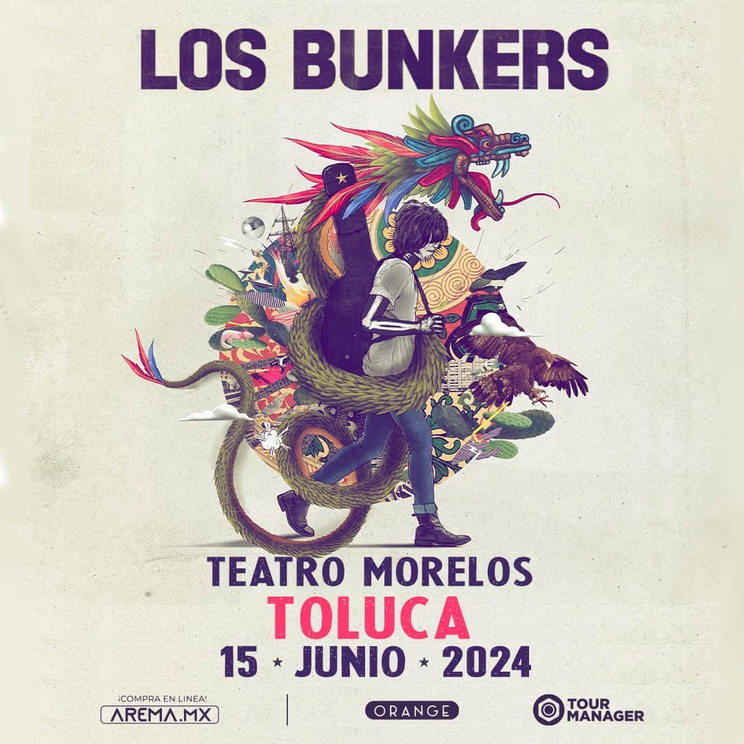 #LosBunkers en concierto Teatro Morelos en Toluca el 15 de junio 2024 - 9:00 PM Boletos en punto de venta @aremamx y en línea: cutt.ly/LosBunkers_TOL…