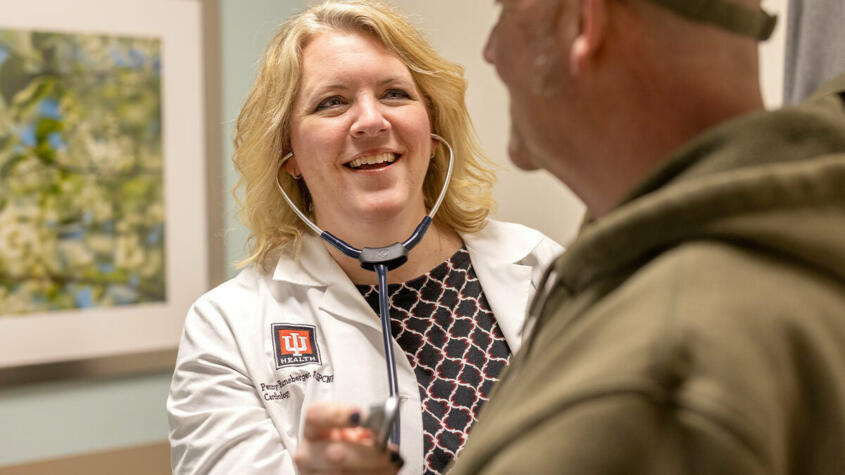 Twenty-five years ago Penny Hunsberger watched her grandfather struggle with heart failure complications. She later became a nurse at IU Health, specializing in the care plans of congestive heart failure (CHF) patients. Her special position is possible from philanthropic support.
