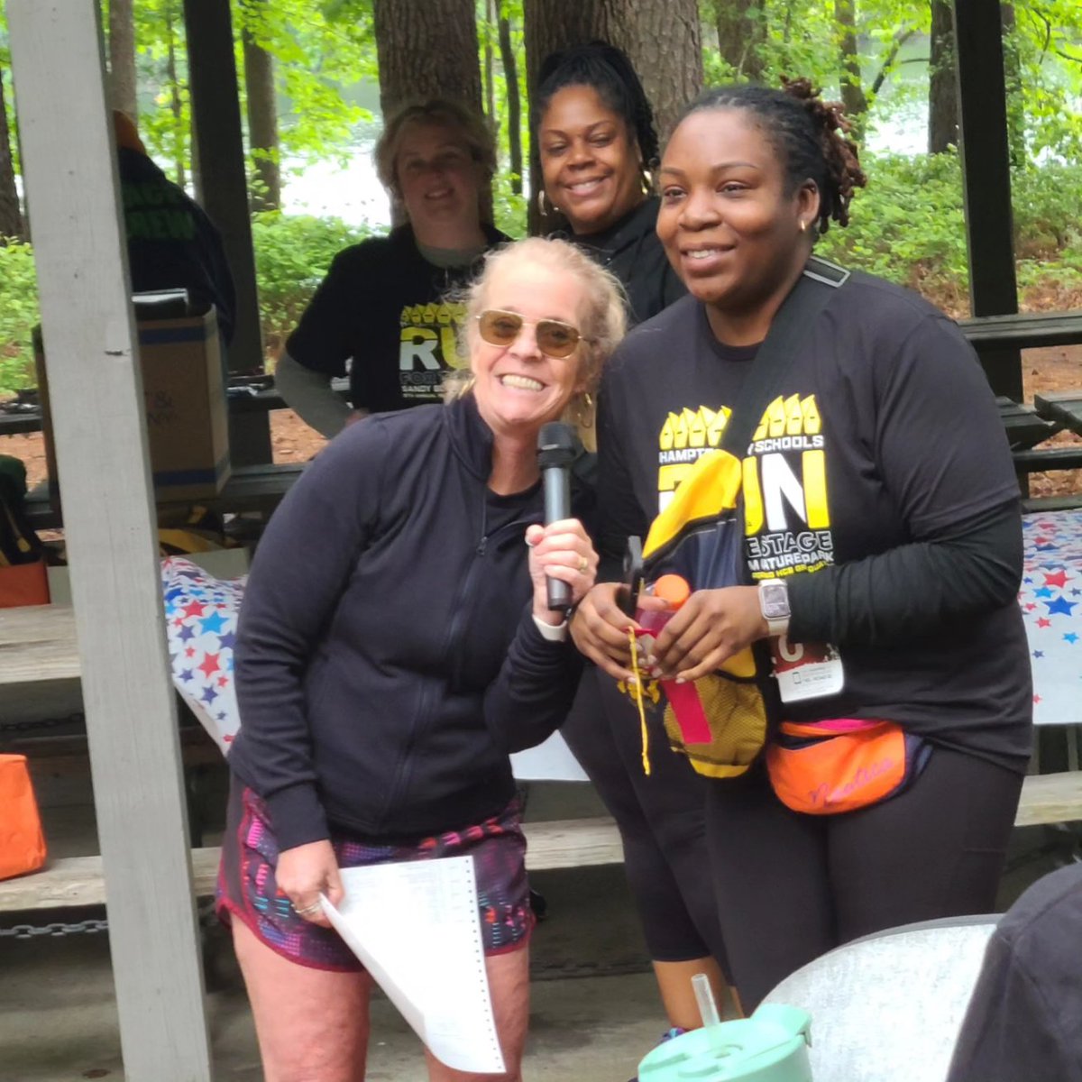 Today, Mrs. Orsborne, Ms. Brinkley and Ms. Parker participated in the HCS Run for the Stage 5K. This race raises money to provide scholarships to HCS graduates. Congratulations to Ms. Parker, who won 2nd place in her age category!!🎉🎉 #HCSRunforthestage #HamptonCitySchools