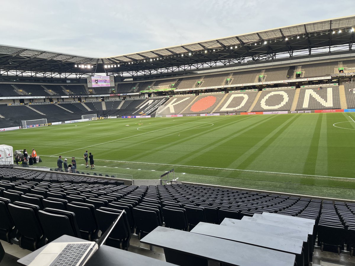 I'm at MK Dons v Crawley Town this evening for @talkSPORT2 The hosts are 3-0 down, but I was at Hillsborough last year when Posh threw a 4-goal lead away! So, you never know... It's me & @alex_crook on comms