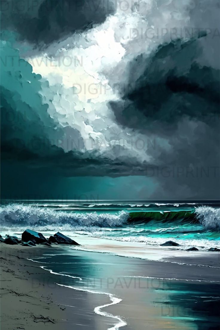 #Stormy #Beach - #Expressionist #Digital #Art