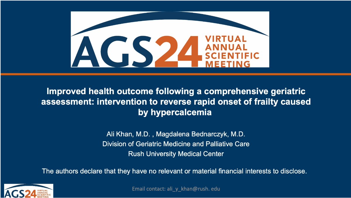 fair_rush's tweet photo. CGA evals identify previously missed medical conditions &amp; preclude unnecessary interventions, leading to improved health outcomes. Timely medical interventions in addition to functional and nutritional optimization can reverse onset of frailty. #AGS24 #gerionc #fightfrailty https://t.co/vOUpFzCDIK