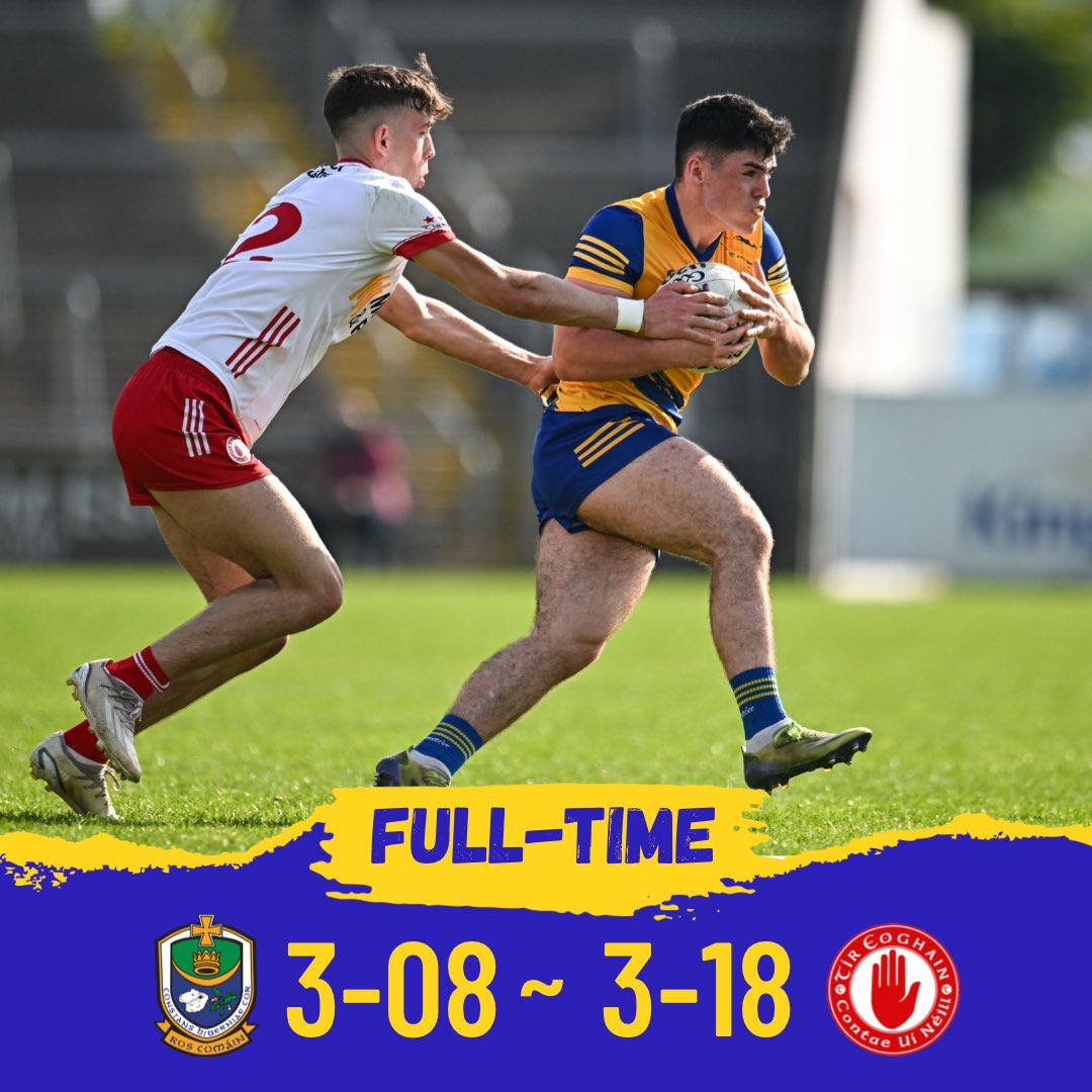 Hard luck lads. You can be proud of your achievements this year. #RosGAA