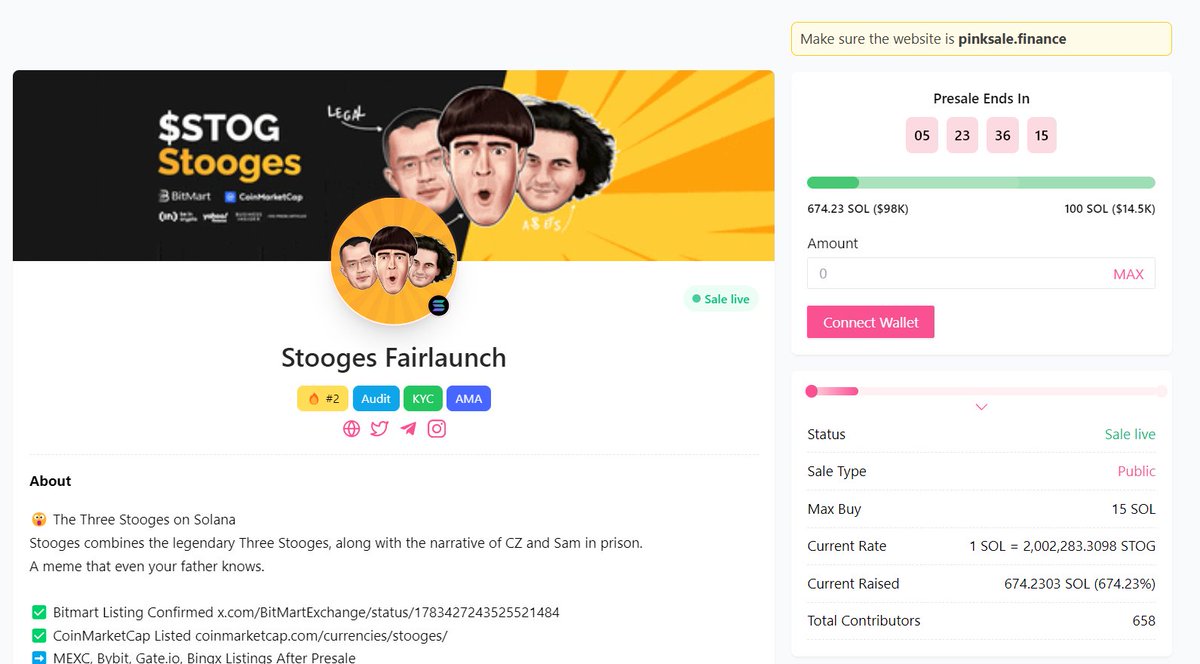 StoogesOfficial's tweet photo. 🫡 +650 SOL on the first day of $STOG presale

This is just the beginning of an insane project

https://t.co/Hdu8jW4SAp https://t.co/sTY2c2nmpw