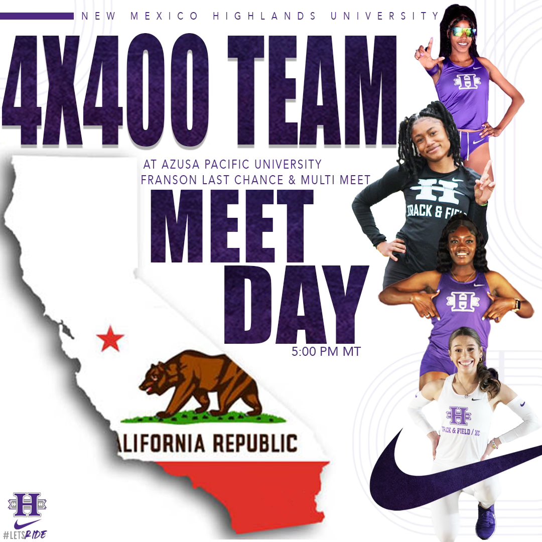 Our Women’s 4x400 team is in California for the Franson Last Chance and Multi meet! ⏰ 5:00pm MT 📍Azusa, CA 📊finishedresults.com/meets/4880 #LetsRide 🤠