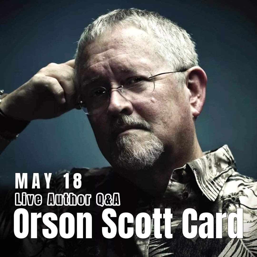 You are invited to the #WritersOfTheFuture judge, author of #EndersGame, and legend #OrsonScottCard’s 2-hour-long live Q&A on writing, Saturday, May 18, 2024, on Zoom. Pre-register at bit.ly/LIVEmay18

#WOTF40 #writingcommunity #writingworkshop #SubmitYourStory