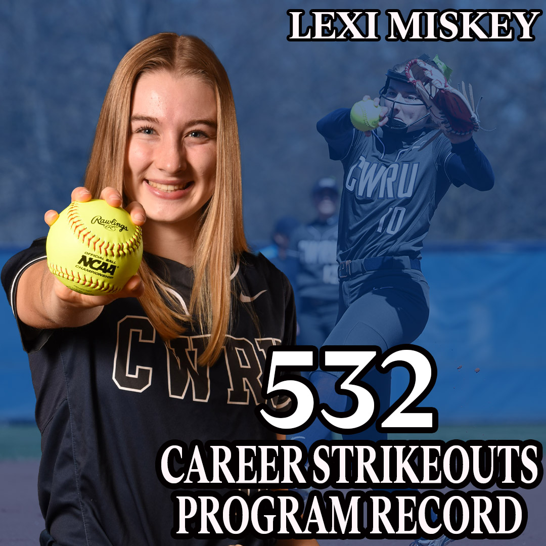 A new strikeout queen! 👑 Congratulations to junior Lexi Miskey on setting the @CWRU_Softball career strikeout record with her second K today! #CWRU #BlueCWRU #d3sb