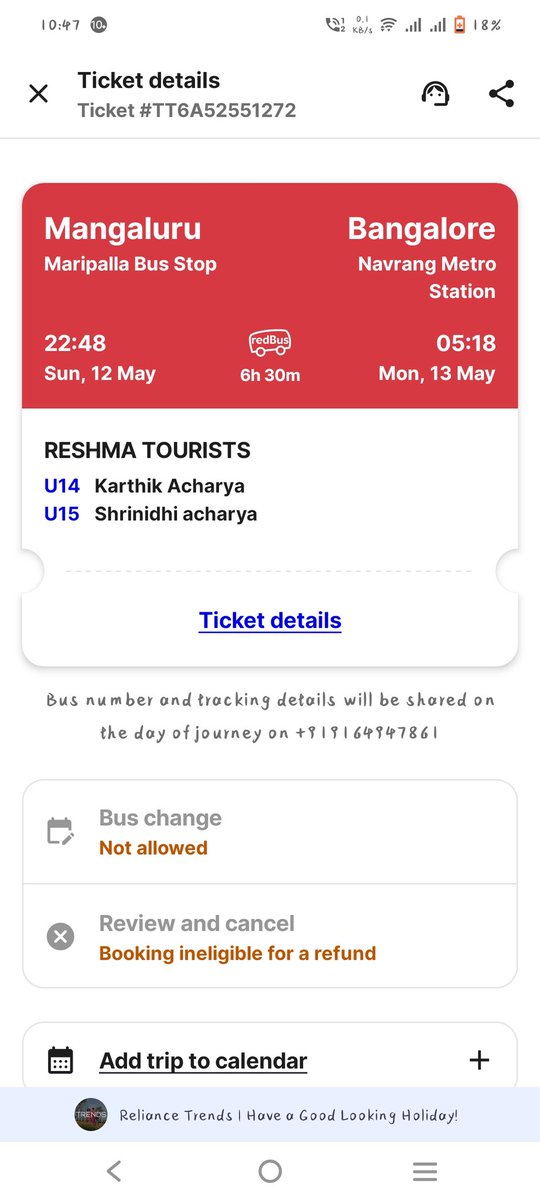 I booked a bus jrney from #Karkala to #Bengaluru in #Reshma_Travels via @redBus_in . Ltr I came 2 know that, der was a mistake in d boarding point detail. That particular bus doesn't go on Karkala road! Now #Redbus says, we can't cancel d ticket, you need 2 contact operator.
1/2