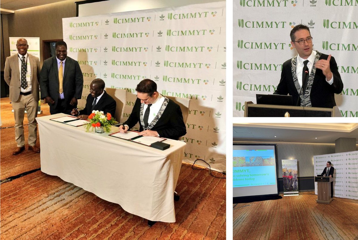 .<a href="/CIMMYT/">CIMMYT</a> signed a Host Country Agreement with the Govt. of Zambia to accelerate our impact and strengthen our presence in the country. 

Thanks Reuben Mtolo Phiri, Minister of Agriculture. 
Now 🇿🇲 is an official CIMMYT host country. 

Learn about our achievements 👇