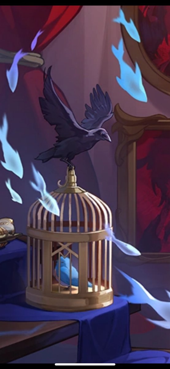Someone pointed out that the Raven that represents Sunday in trailblazers splash art looks like it’s wings are clipped and 🥲

#HonkaiStarRail #SundayHSR