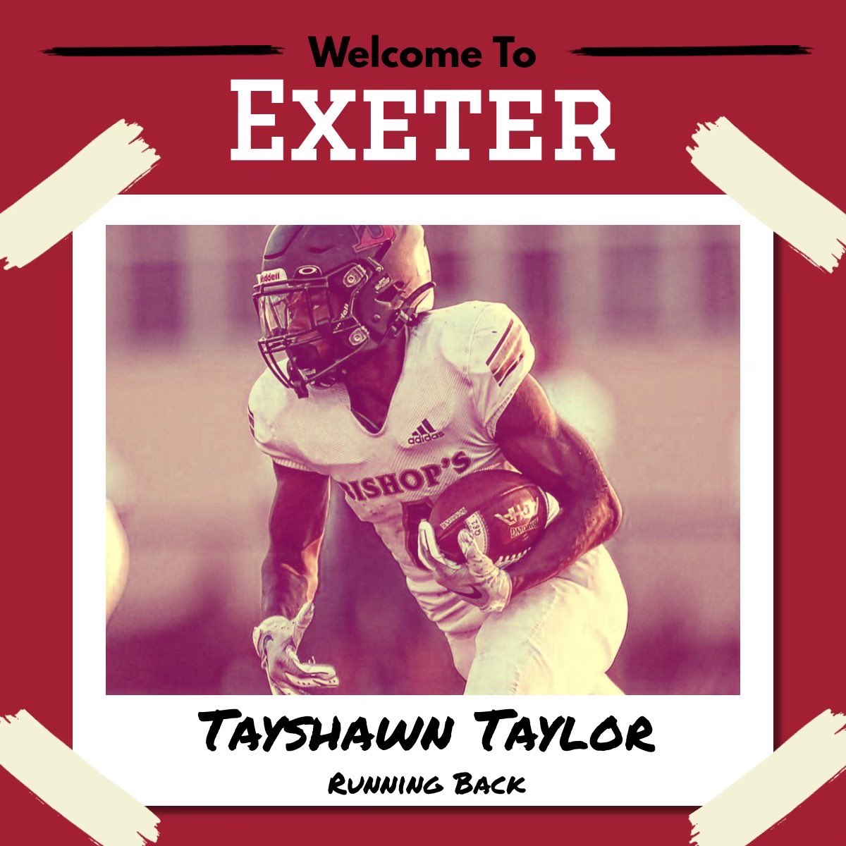 I have decided to take a post grad year at Exeter and reclassify to the class of 2025. Thank you @BishopsFootball for the last 4 years and thank you to @CoachV1781 and @PEAFootball for this amazing opportunity