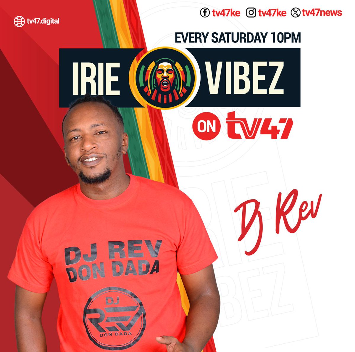 Let's get this reggae party started! 'TV47 Irie Vibes' kicks off in just a few hours, so make sure you're tuned in for the ultimate Saturday night soundtrack. With Shatta Buay as your host, you know it's going to be epic. #IrieVibezTV47