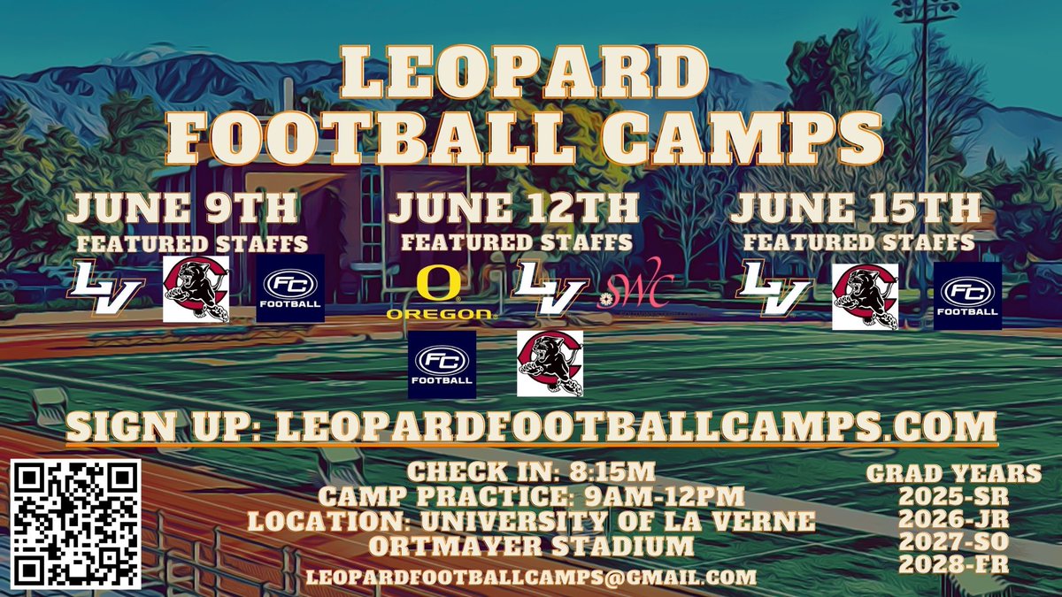 2024 Summer Football Camps at La Verne! #HWPO