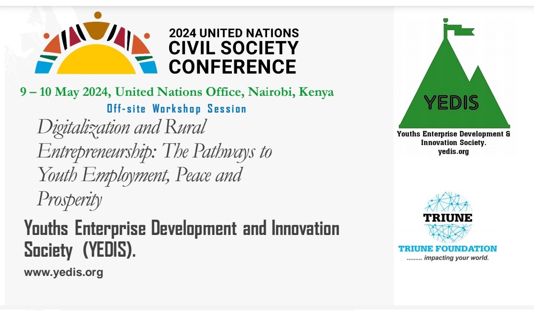 We appreciate our partners, co-sponsors, and panelists' support for accomplishing the YEDIS Off-site Workshop and active participation at the United Nations Civil Society Conference in Nairobi, Kenya. 
#2024UNCSC #WeCommit #UN #WeAct @AkinOlaore