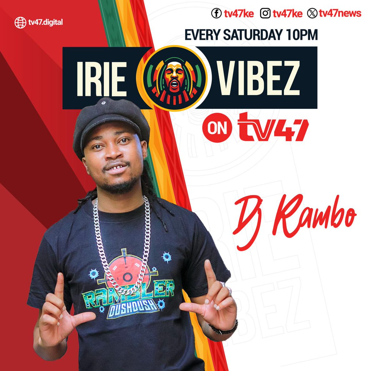 Immerse yourself into the ultimate reggae sensation with 'TV47 Irie Vibes'! 🎶 Get set to sway to the sickest beats and the chillest vibes that'll keep you feeling irie from 10 PM 🌴✨ #IrieVibezTV47