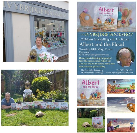 May #halfterm... we're BACK at @ivybridgebooks #Bookshop #Ivybridge #Devon for more #ALBERTthetortoise, #HuggnBugg #picturebooks #storytime #fun. Tuesday May 28 from 11am... with a special #reading of new Albert picturebook ALBERT AND THE FLOOD Alberttortoise.com
#newbook