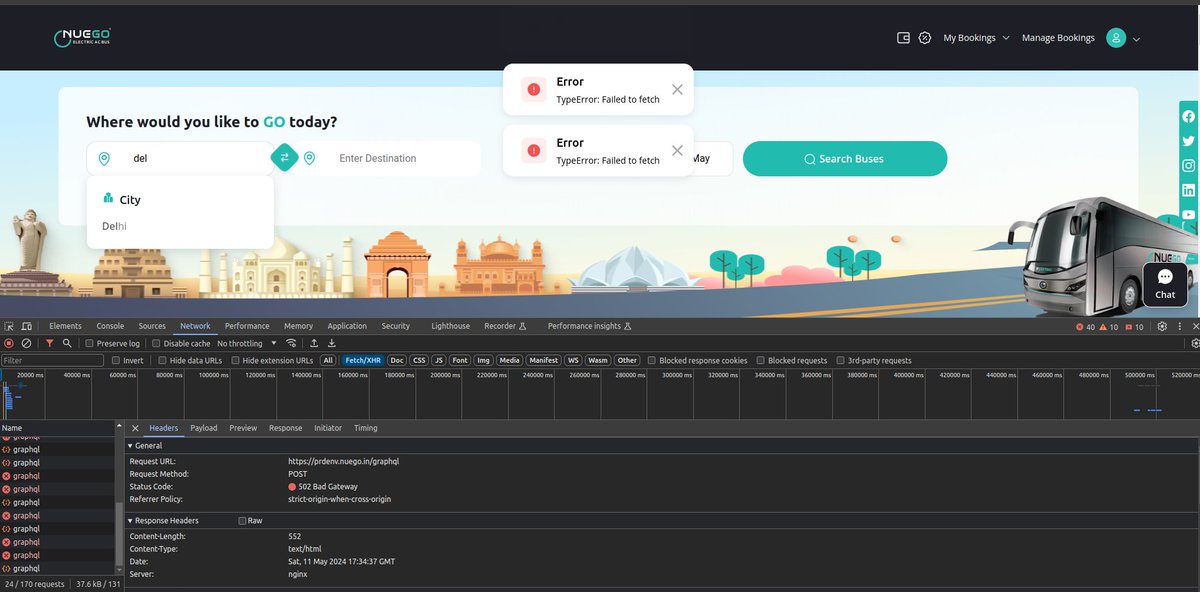 abhi_real's tweet image. Hey @nuegoindia looks like your GraphQL API is moonlighting as a magician, making the &quot;502 Bad Gateway&quot; error disappear and reappear like a mischievous rabbit! 😅 Seems like your server needs a coffee break. 
#GraphQLGlitch #502Error