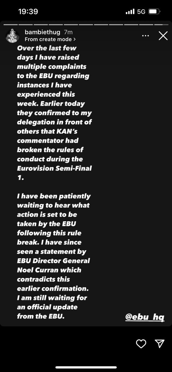 Bambie Thug gives an update on their earlier statement. 

The PR disaster for the EBU continues.