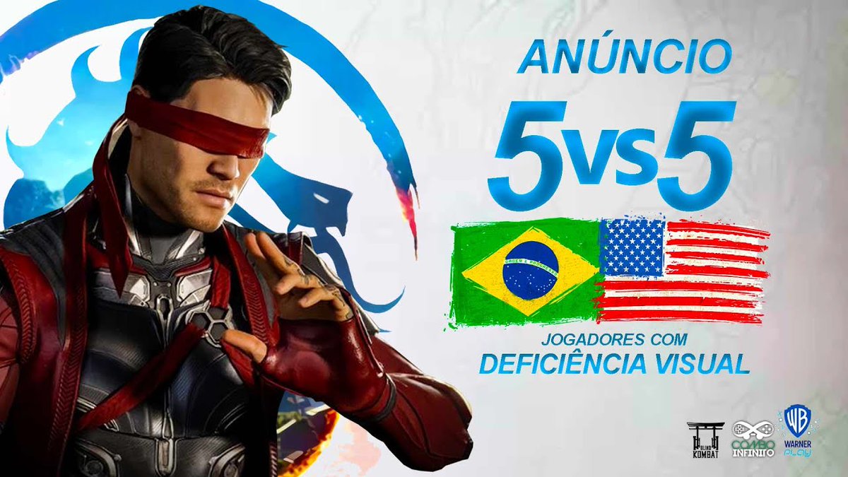 Conheça os competidores do 5vs5 entre Brasil e EUA:

EUA:
@vision_KV
@RC_Cashflow
@Tjtheblindgamer
@BlindsightBlue
@BarrenSunBFGC

Brasil:
@DemolidorBR86
@pablooluizz
@magoolation
#RRGames
@blind_kombat 

Dia 13/05 às 19h nos canais @ComboInfinito e @WarnerPlayBR