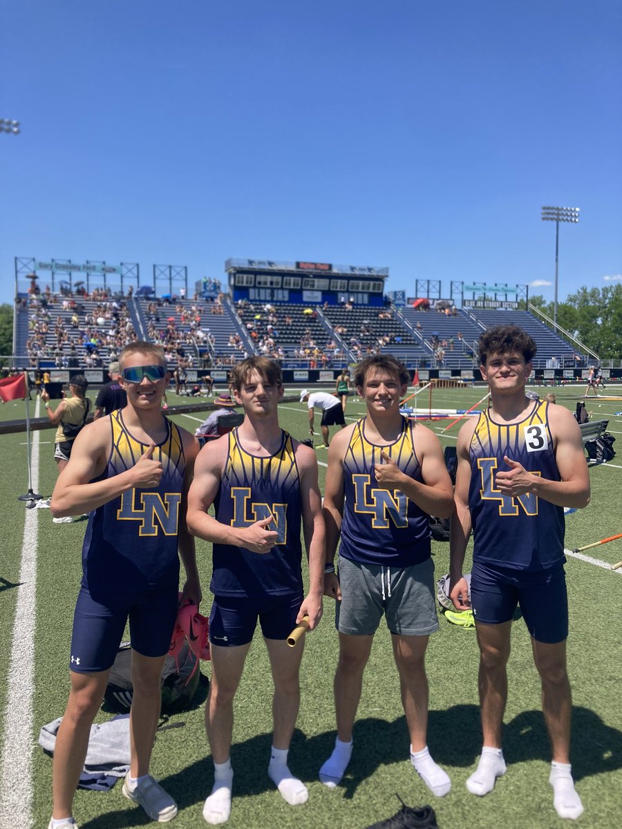 The Boys 4x200 of Mack, Gavin, Hayes &amp; Theo take 4th &amp; are headed to Sectionals!!!