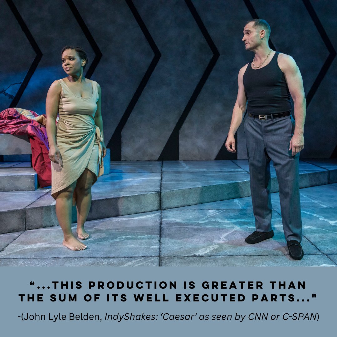 Check out the reviews! 🤩
“...this production is greater than the sum of its well executed parts...' (John Lyle Belden, IndyShakes: ‘Caesar’ as seen by CNN or C-SPAN).

Just a few more chances to see this spectacular production! 
#indyshakes #zachnzack #shakespeareinindianapolis