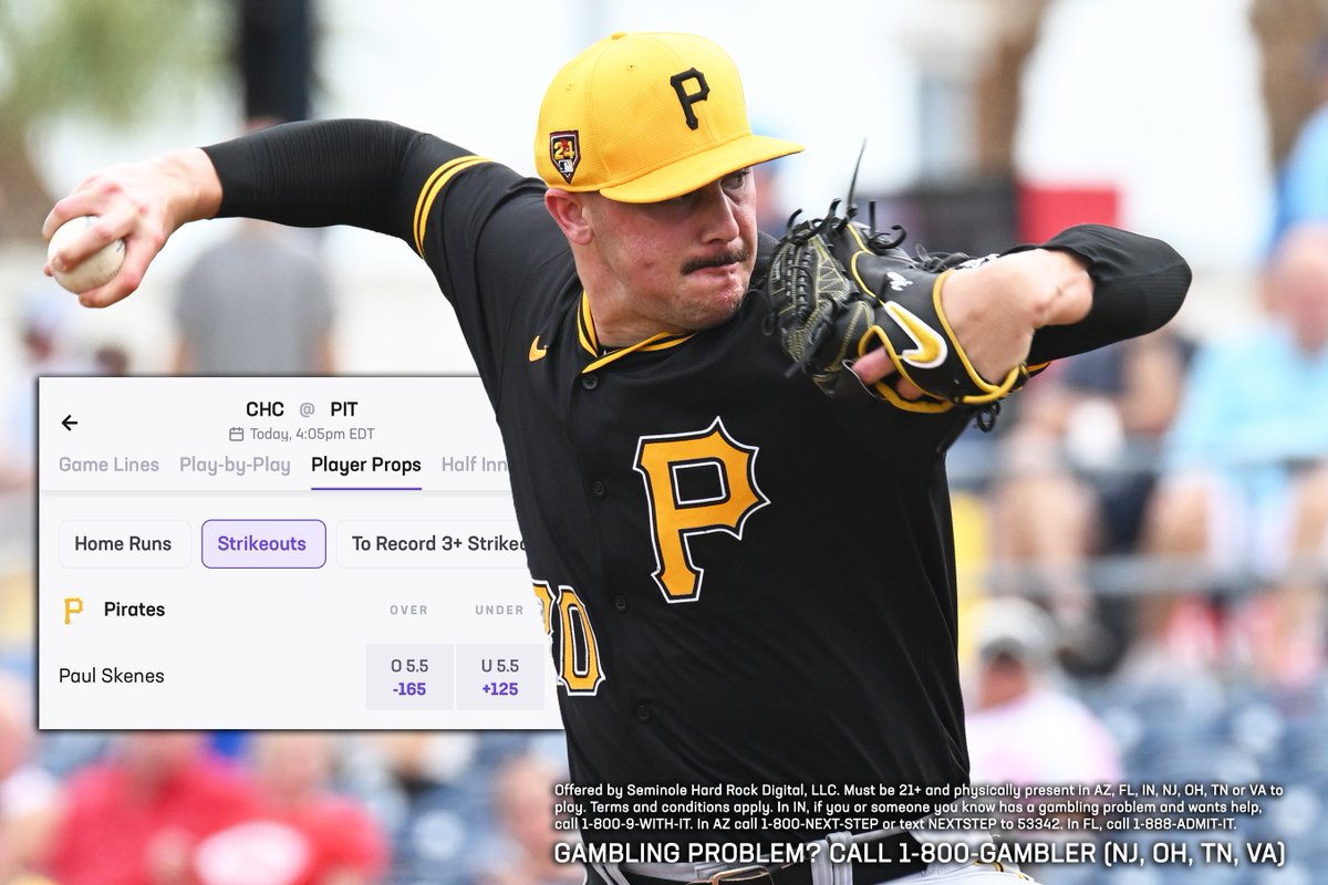 Paul Skenes AAA stats this season were absurd: 0.99 ERA 45 Strikeouts 27.1 IP Only one HR allowed His strikeouts OVER is the most bet baseball prop today!