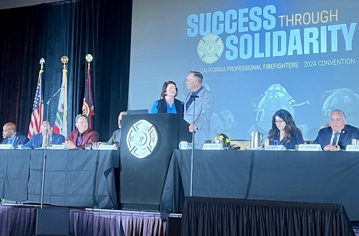 It’s an honor to be recognized by CPF Pres. Brian K. Rice & @CAFirefighters at their 49th Biennial Convention! They put their lives on the line to keep CA safe. I strive to do everything possible to ensure we invest in their safety & CA’s wildfire prevention & resiliency efforts.