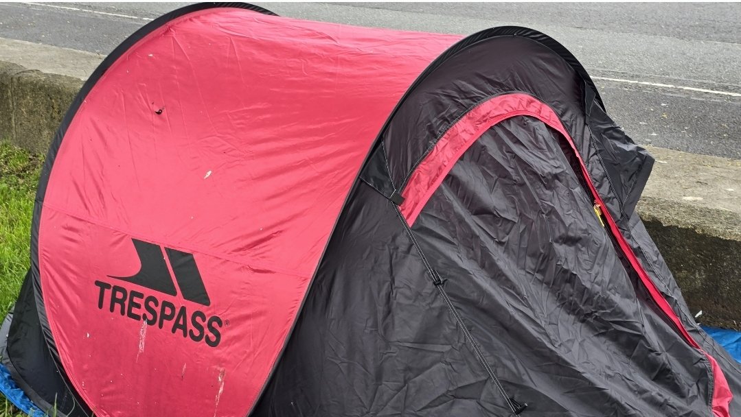 There is a rich irony in the fact all of IPO/Grand Canal tents just so happen to say 'Trespass'. There's a kind of poetry to the whole thing.