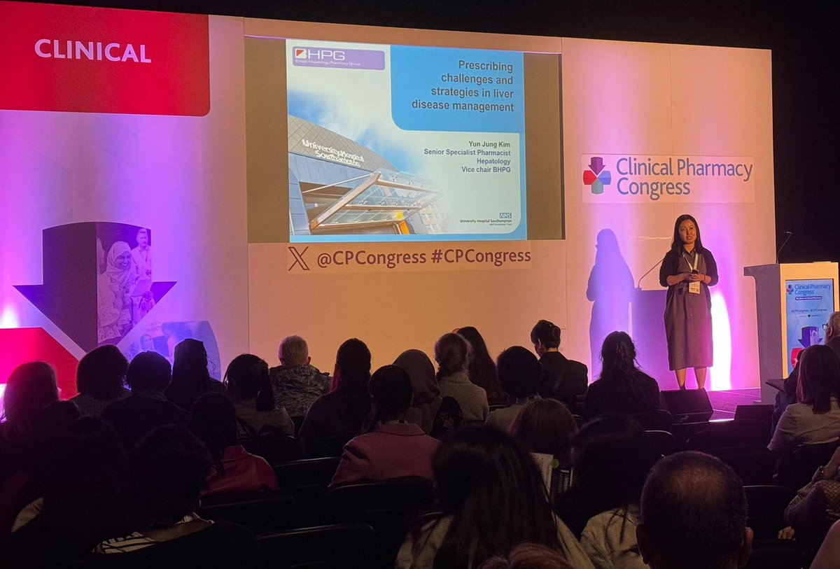We were at #CPCongress London today, the biggest #ClinicalPharmacy conference in UK! 

Fantastic talk from our new Vice Chair @Yun_Pharmacist on prescribing in liver disease 👏 

Great to see the interest and engagement on this topic from delegates 👍

#ClinicalPharmacy