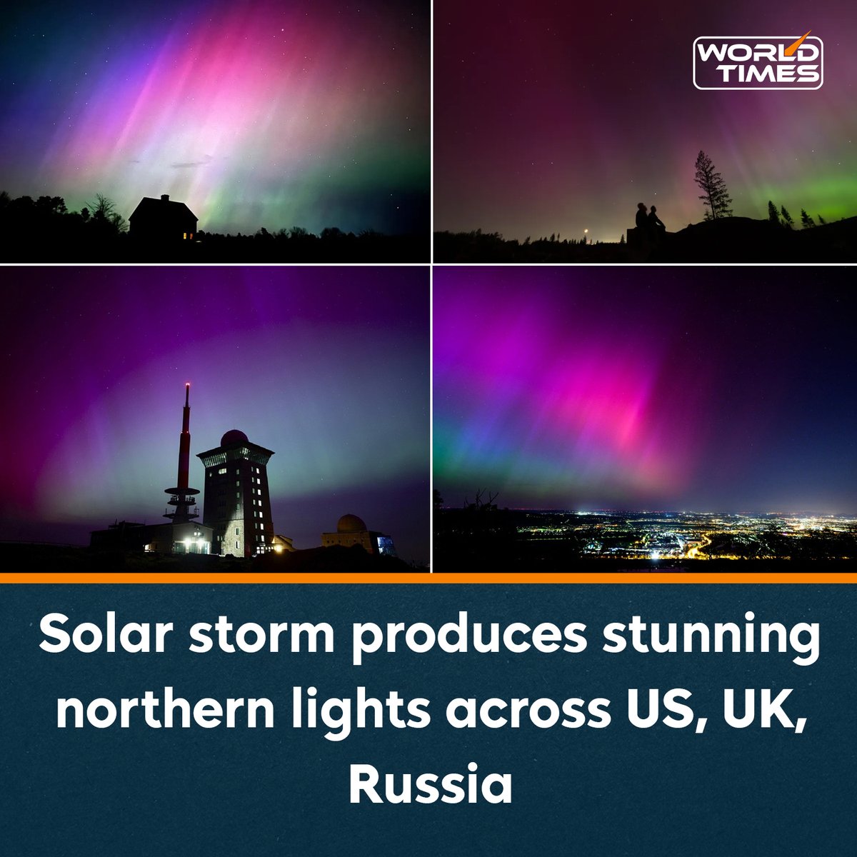 An unusually strong solar storm hitting Earth produced stunning displays of colour in the skies across the Northern Hemisphere early on Saturday, with no immediate reports of disruptions to power and communications. #US #UK #Russia