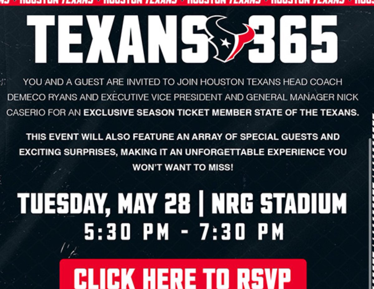 Houston Texans Family I’ll be in attendance! So much content will be dropped! 
#WeAreTexans