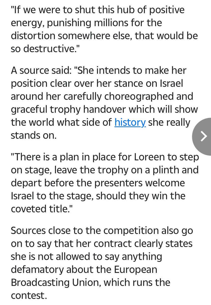 🚨🇮🇱 According to The Sun, Loreen will not hand over the trophy to Israel if they win Eurovision 2024. 🔗 thesun.co.uk/tvandshowbiz/2… #BanIsraelFromEurovision