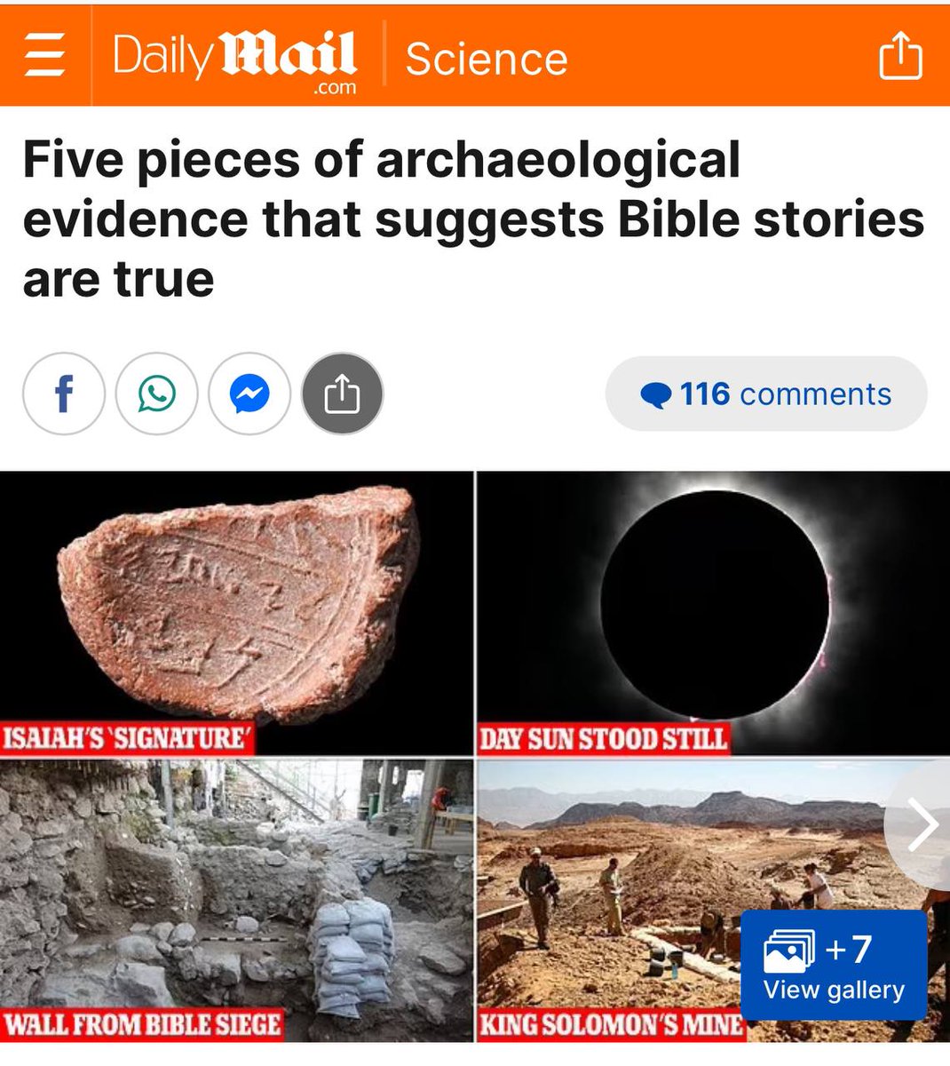 As time passes, we find more and more evidence proving it so... Five pieces of archaeological evidence that suggest Bible stories are true dailymail.co.uk/sciencetech/ar…