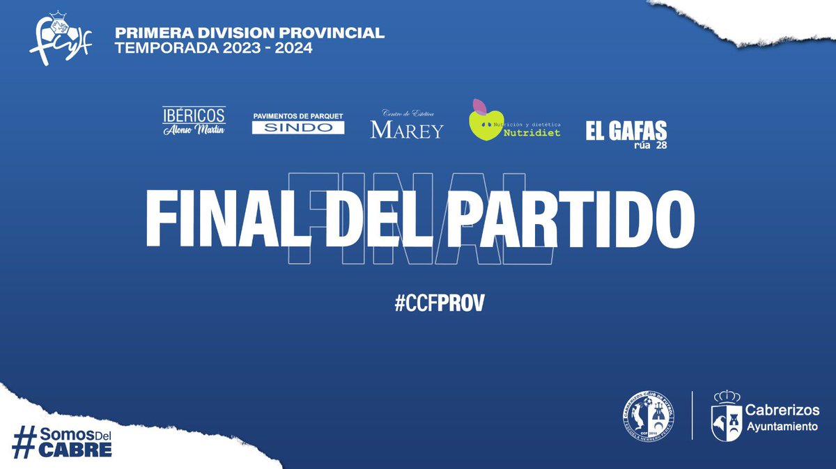 🏁 𝗙𝗜𝗡𝗔𝗟 | #CCFProv 

3️⃣ / @CDVillamayor 
2️⃣ / @CabrerizosCF

#SomosDelCabre