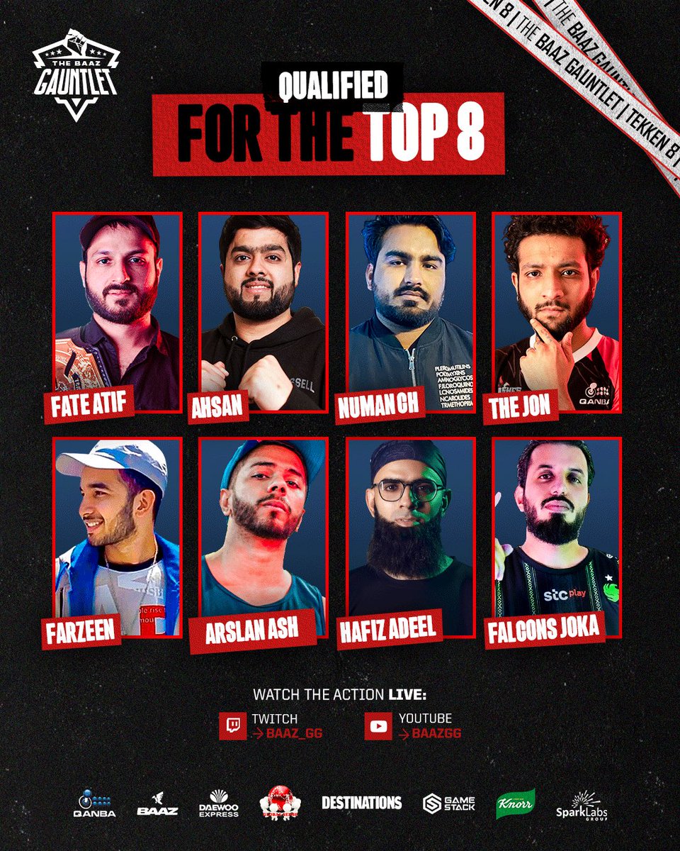 … Aaaaand breathe😮‍💨 What an absolutely insane day of #Tekken8 action that was. We present your qualifiers for the #BaazGauntlet Top 8! See you tomorrow for Championship Sunday 👊